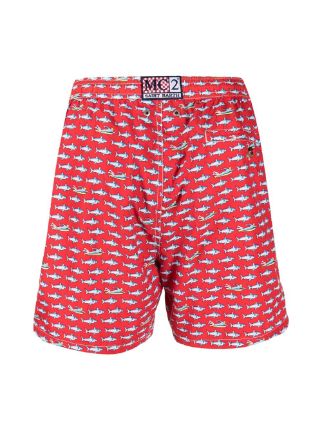 graphic-print swim shorts展示图