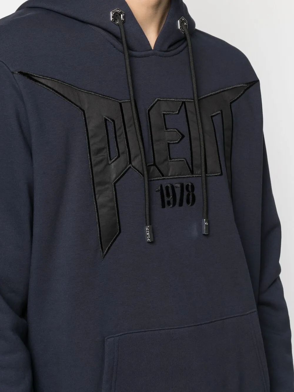 Shop Philipp Plein Appliqué Logo Patch Hoodie In Blue