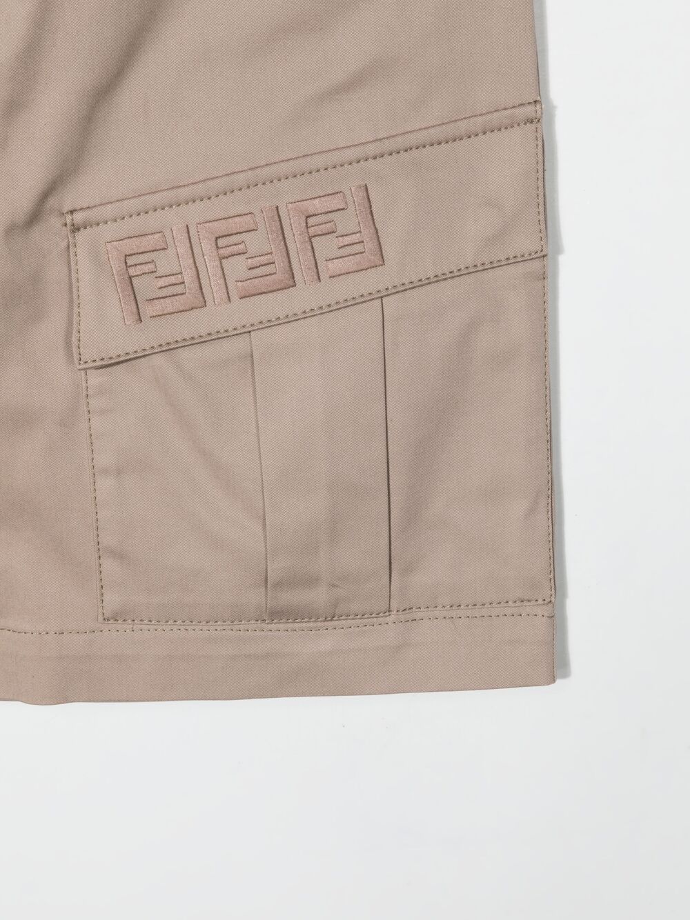 Shop Fendi Ff-embroidered Cargo Shorts In Brown