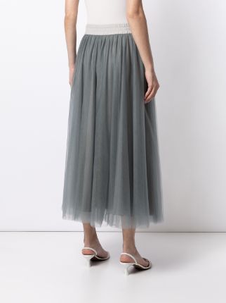 pleated tulle maxi skirt展示图