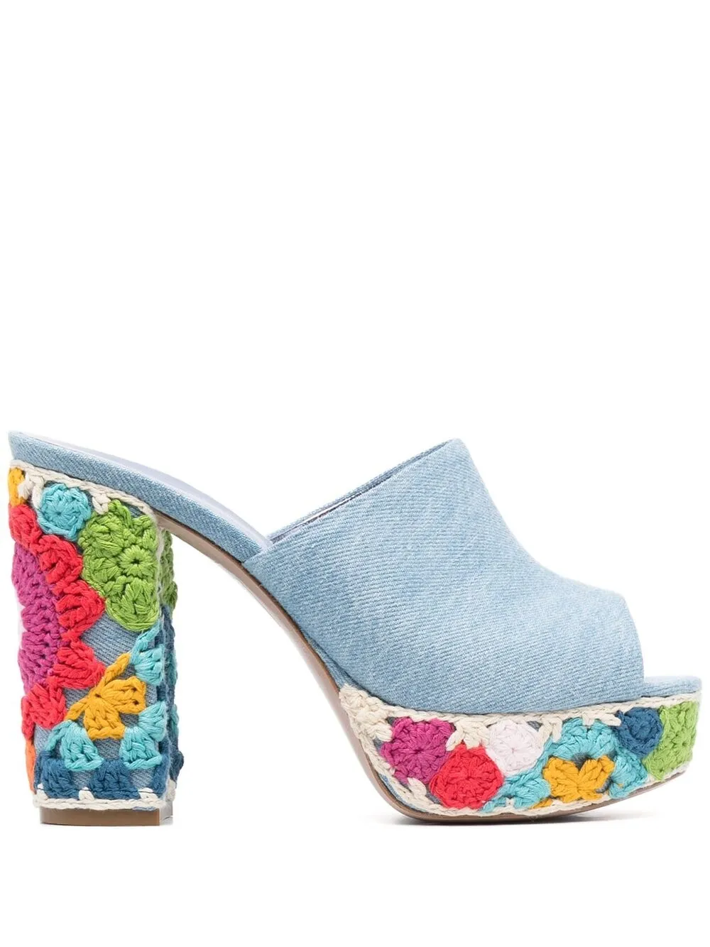 Le Silla Embroidered Mule Sandals In Blue