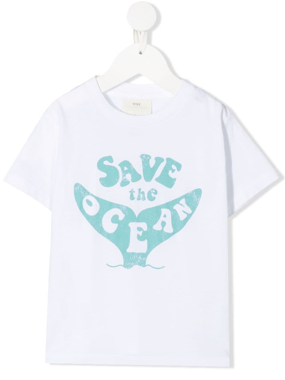 Knot Kids' Save The Ocean-print T-shirt In White