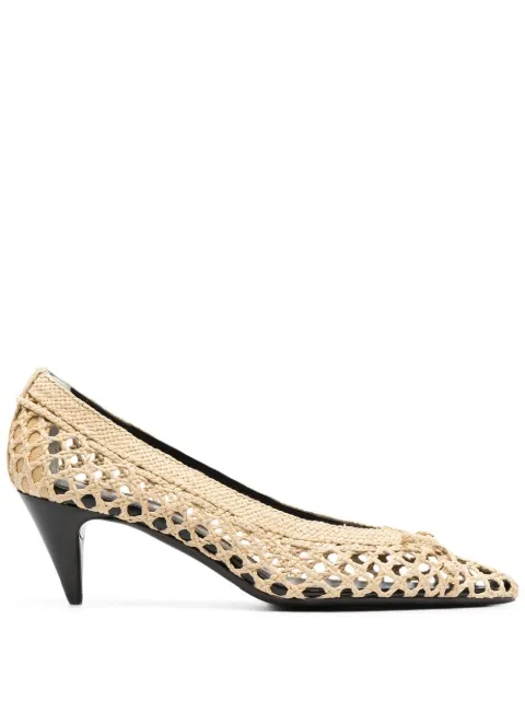Saint Laurent raffia pointed pumps