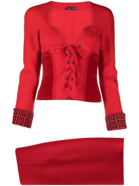Versace Pre-Owned 2000s lace-up skirt suit