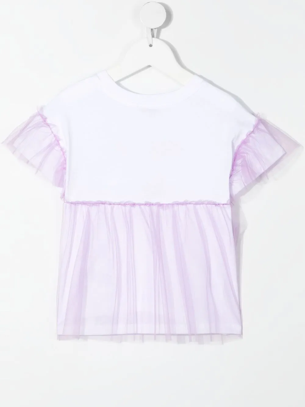 фото Pinko kids футболка со вставками из тюля и логотипом