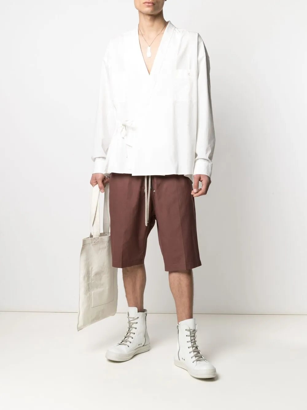 фото Rick owens шорты с низким шаговым швом и кулиской