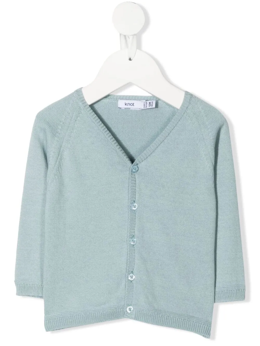 Knot Babies' Holly Rib-trim Cardigan In Blue