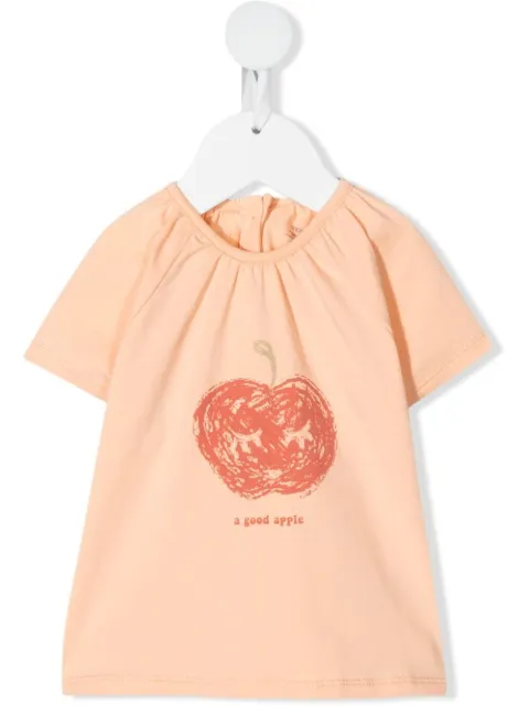 Knot apple-print stretch-organic cotton T-shirt