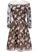 Image 1 of Oscar de la Renta floral-embroidered knee-length dress