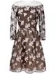 Image 1 of Oscar de la Renta floral-embroidered knee-length dress