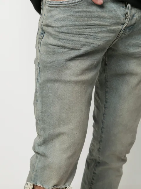 black ripped purple jeans