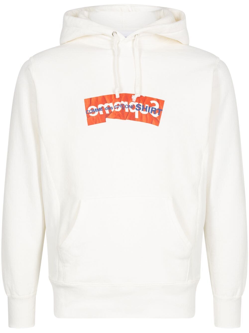 Shop Supreme X Commes Des Garçons Logo-print Hoodie In White