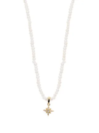 Mizuki 14kt Yellow Gold Dancing Pearl And Diamond Star Pendant Necklace Gold FARFETCH AE