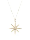 Mizuki 14kt yellow gold star diamond pearl chain necklace
