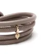Mizuki 14kt yellow gold diamond heart charm leather bracelet