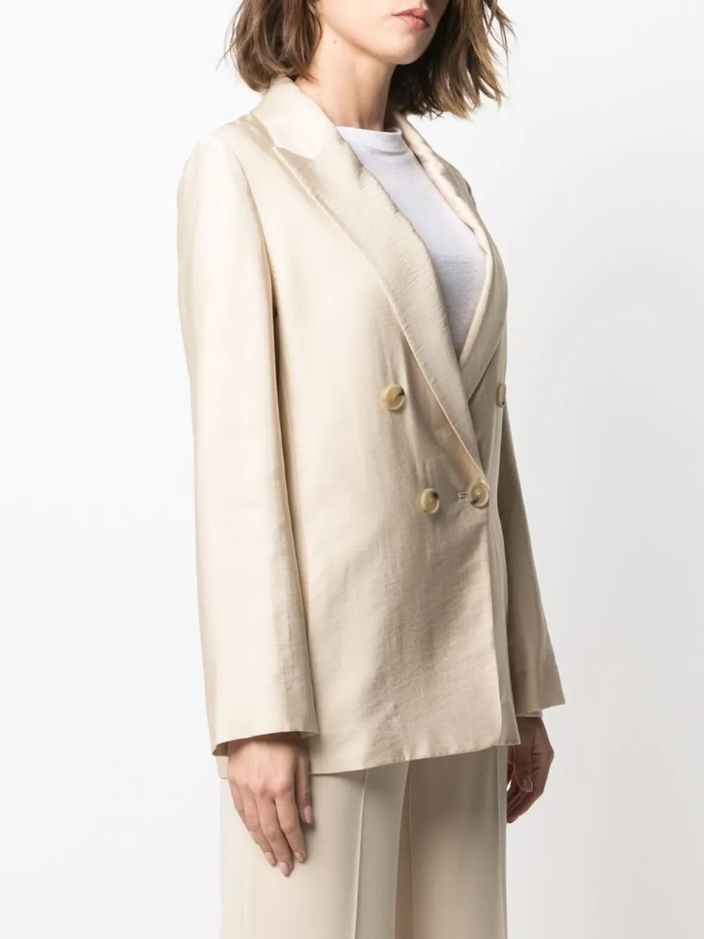  Vince Double-breasted Tailored Blazer - Neutrals 