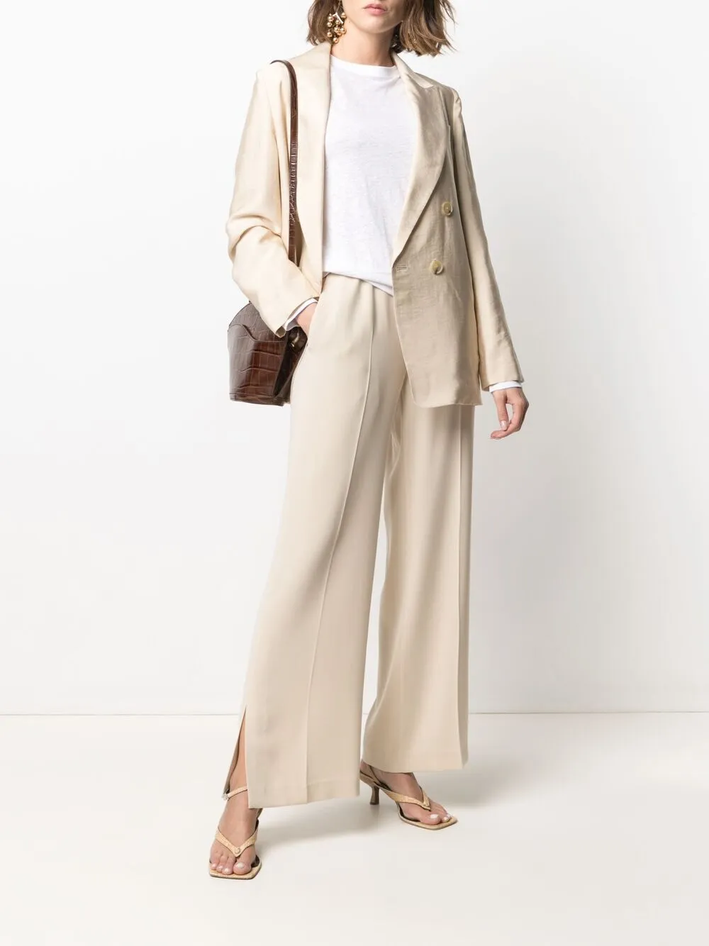  Vince Double-breasted Tailored Blazer - Neutrals 