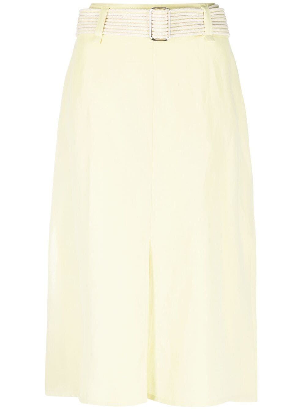 Ferragamo Belted Midi Skirt In Yellow