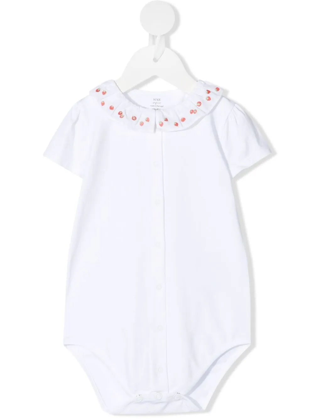 Knot Babies' Strawberry-embroidered Body In White