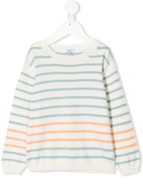 Knot striped knitted jumper