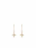 Mizuki 14kt yellow gold pearl diamond small star earrings
