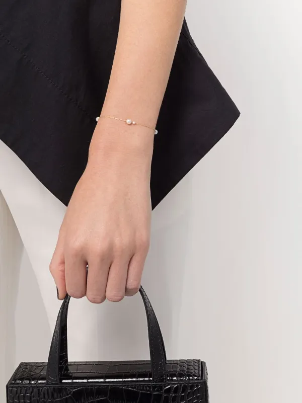 Mizuki 14kt Yellow Gold Kissing Double Floating Pearl Bracelet Gold FARFETCH AZ