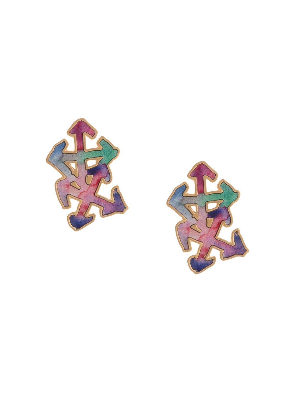 Off-white Arrows-motif Earrings In Multicolour