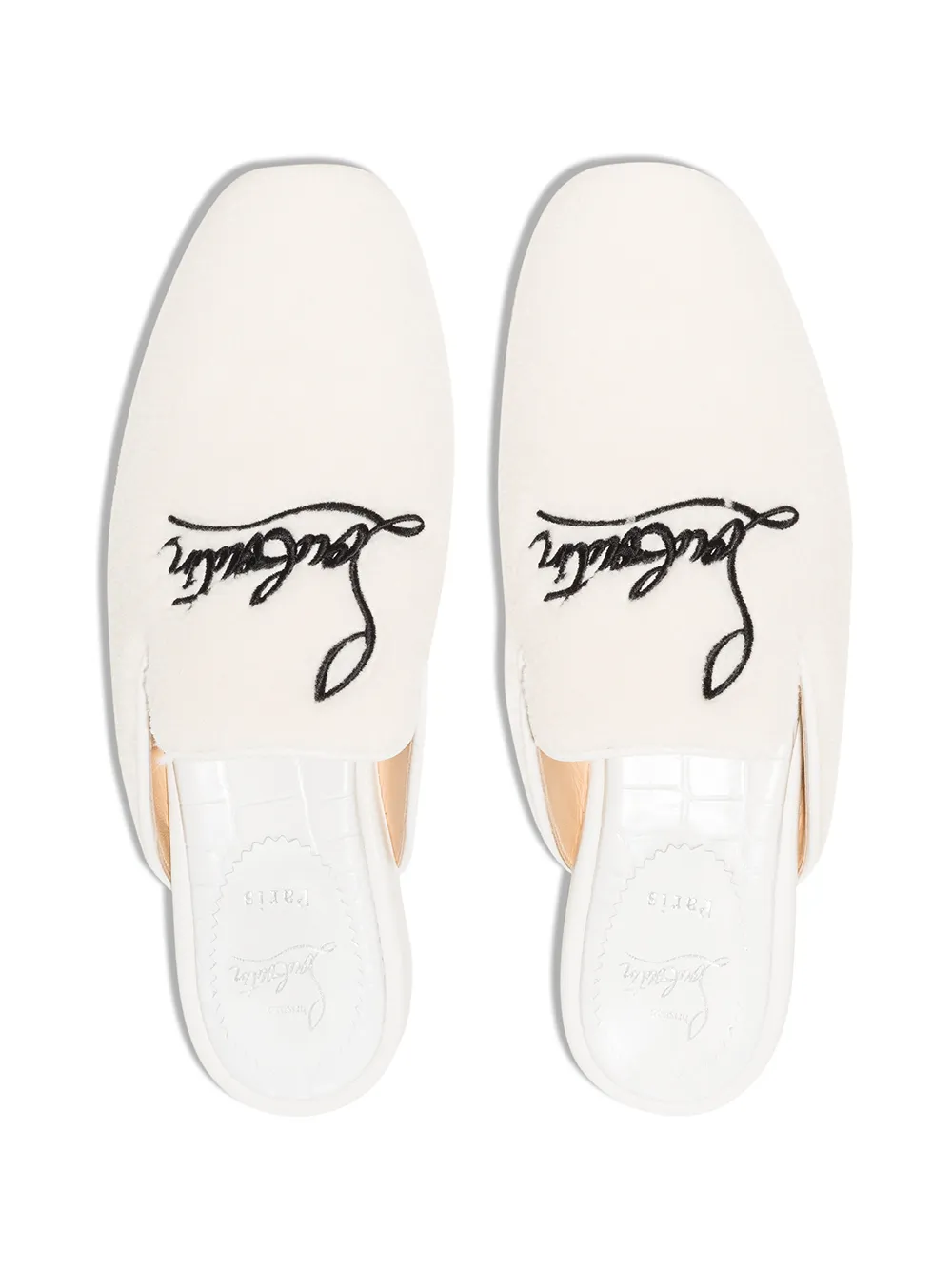【Christian Louboutin】 Navy Coolitoフラットミュール Christian louboutin navy coolito donna flat Slipper 38.5