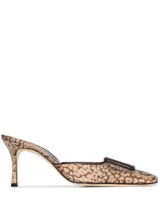 manolo blahnik leopard mules