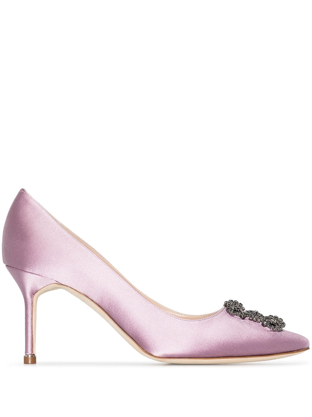 Image 1 of Manolo Blahnik crystal-embellished Hangisi 70mm pumps