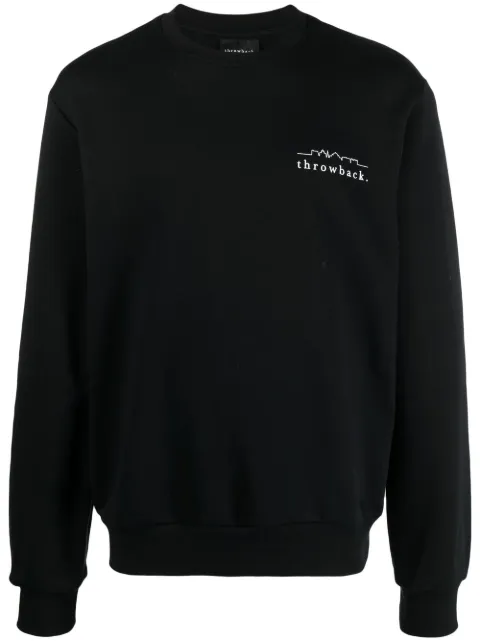Throwback. logo-print cotton sweatshirt