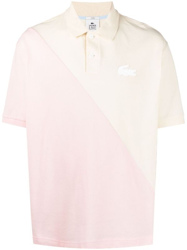 Shop Lacoste Live logo-patch two-tone polo Express Delivery - FARFETCH