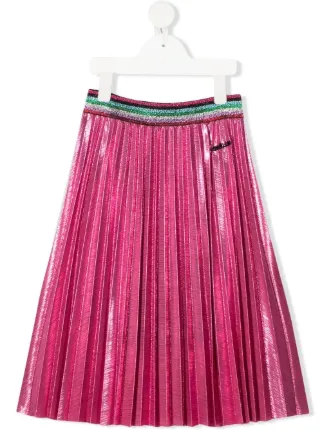 Fuchsia metallic 2025 pleated skirt