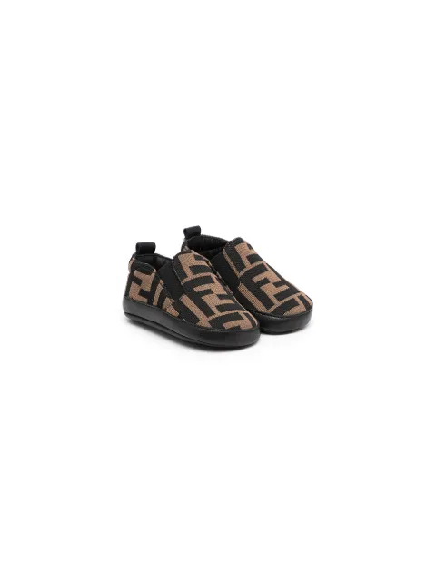 Fendi Kids logo slip-on trainers