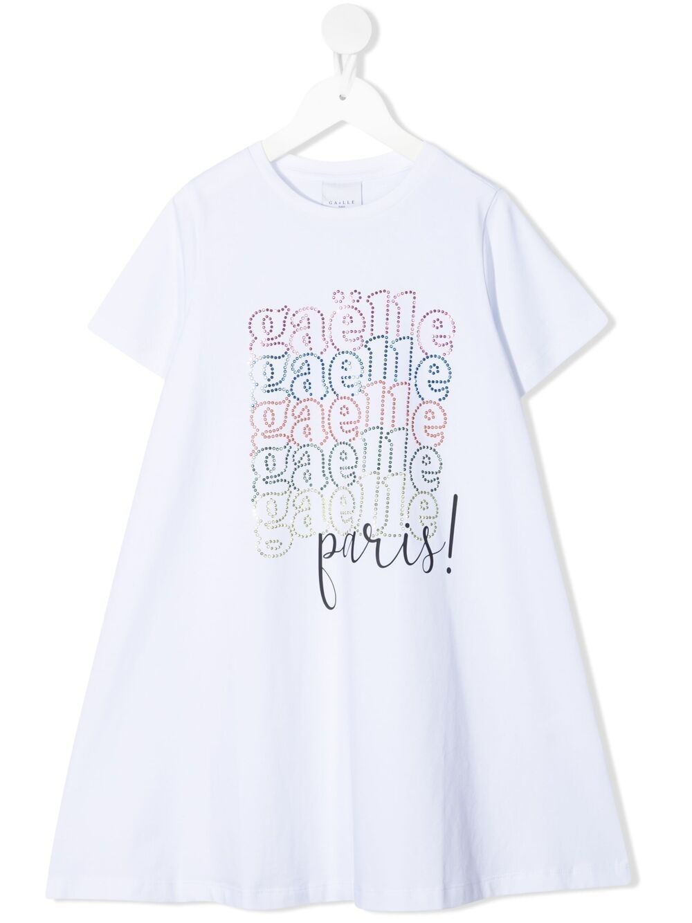 фото Gaelle paris kids платье-футболка с заклепками и логотипом