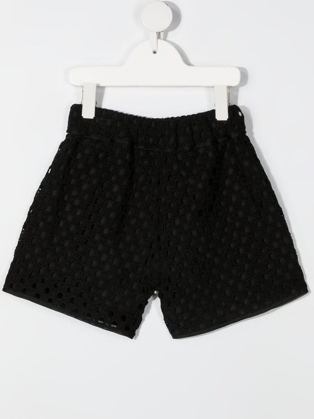 Mi Mi Sol Kids' Embroidered Design Shorts In Black