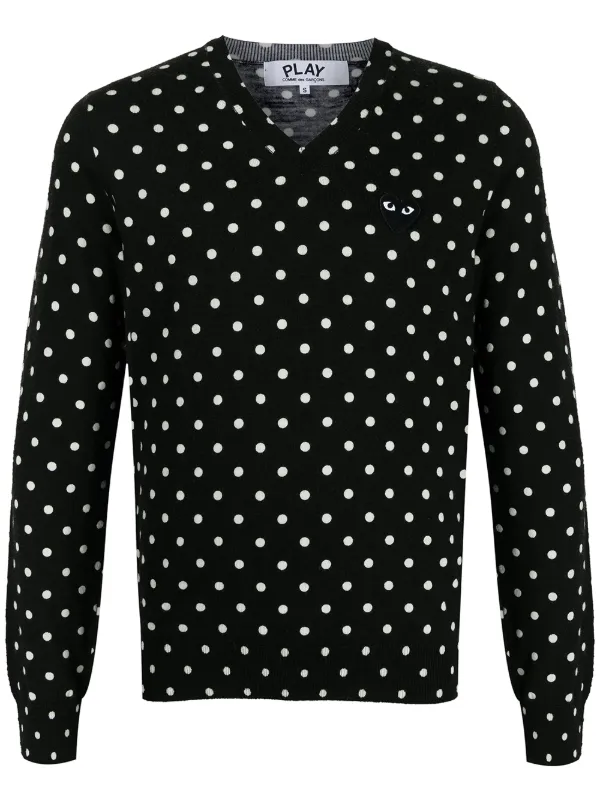 white polka dot jumper