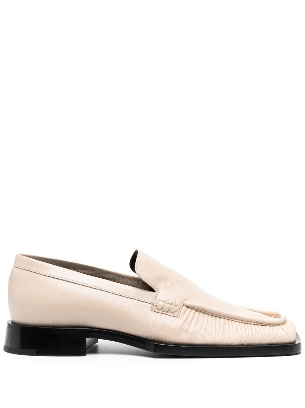 Jil Sander Square-toe Leather Loafers In Neutrals