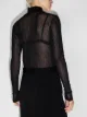 MM6 Maison Margiela logo-print sheer top