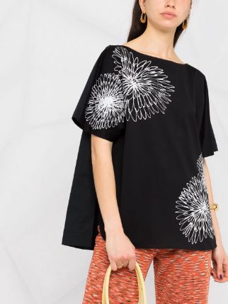 stencil floral-print cotton blouse展示图