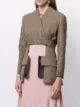 A.W.A.K.E. Mode check-print cut-out blazer