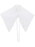 Patou embroidered poplin collar - White