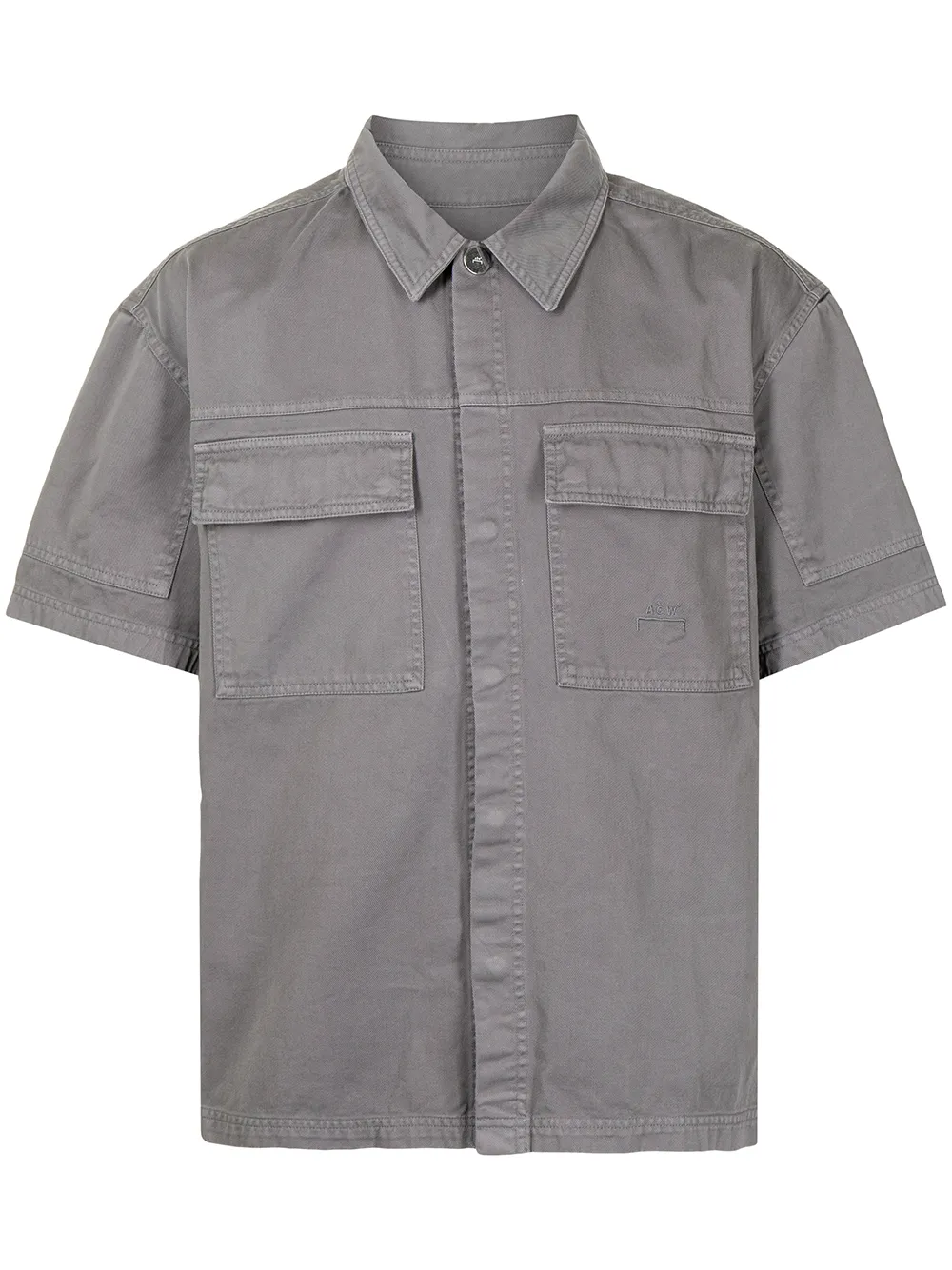 Shop A-cold-wall* Boxy-fit Cotton Shirt In Grey