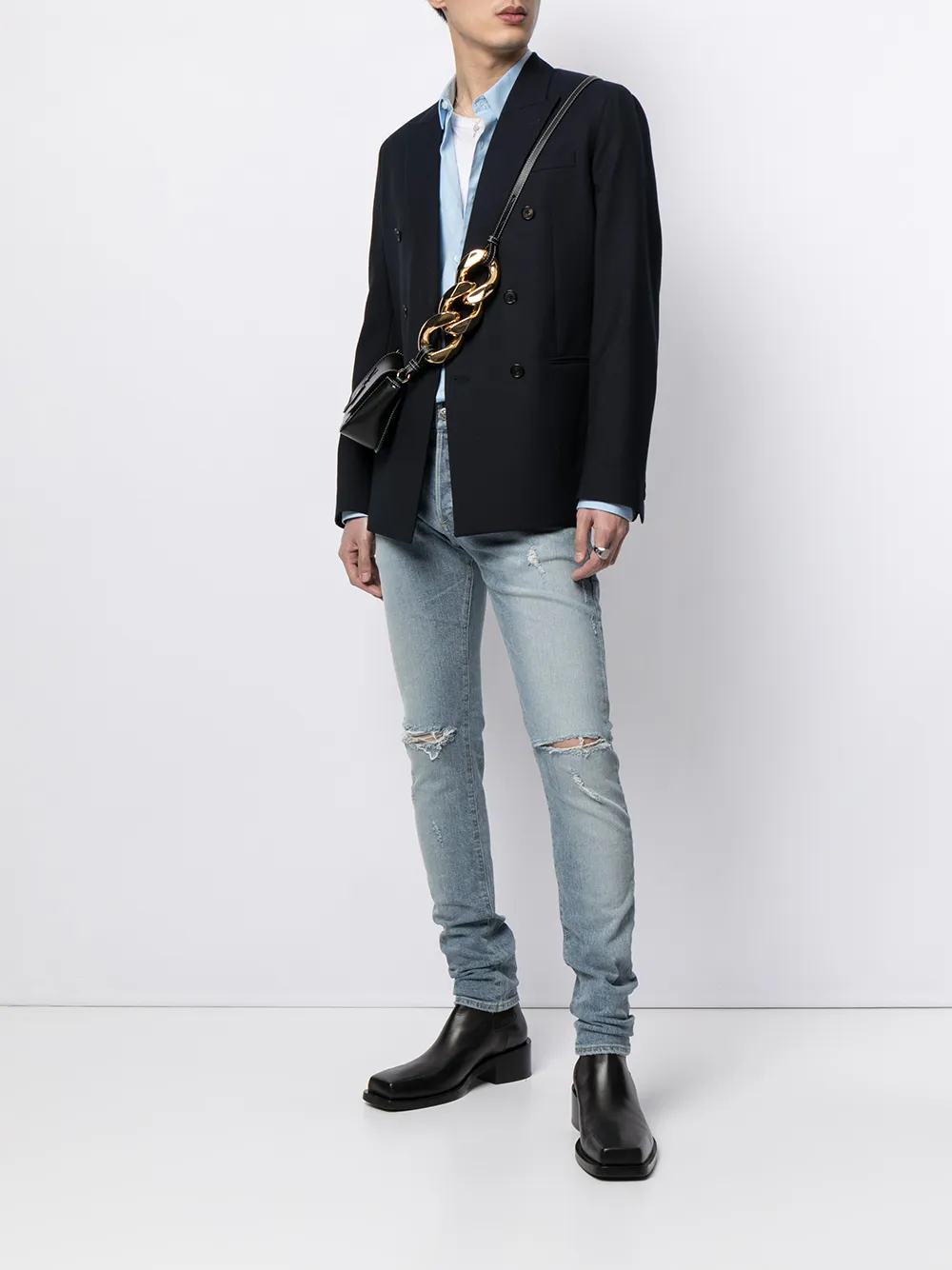 Balmain Jeans met geborduurd logo - Blauw