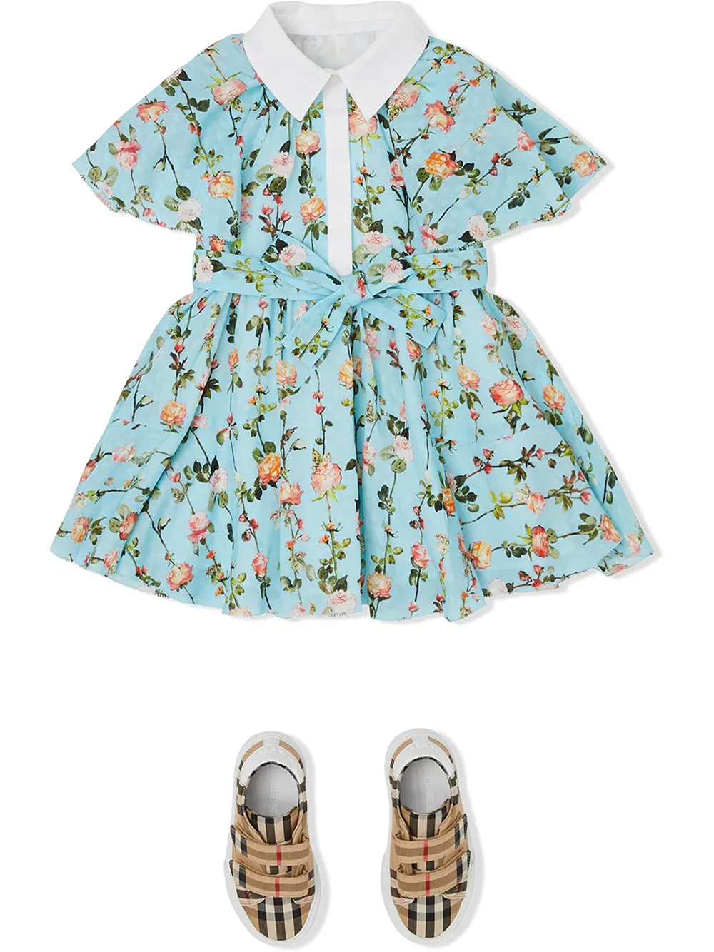 фото Burberry kids платье с принтом