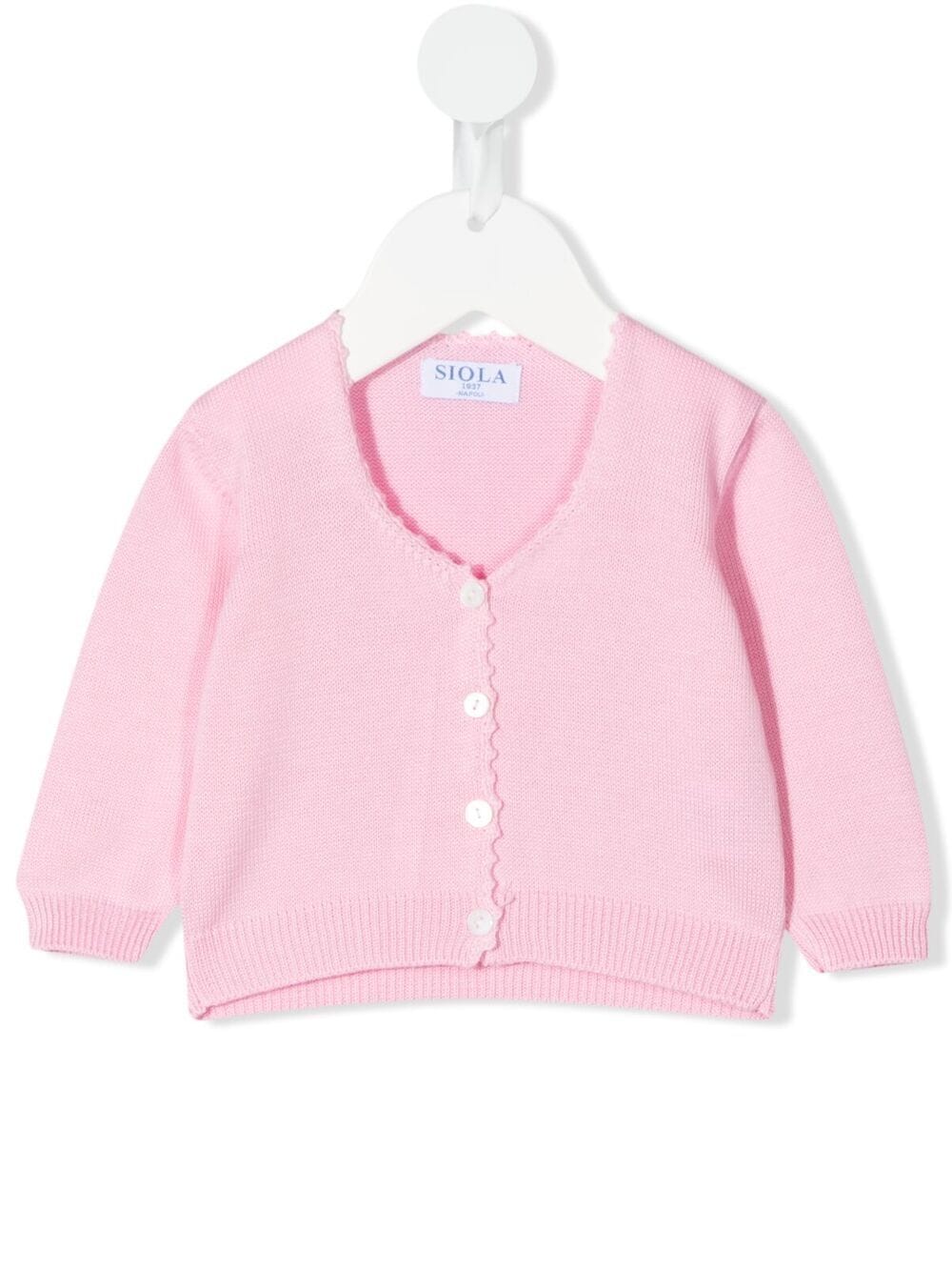 Siola Babies' Cotton-knit Cardigan In 粉色