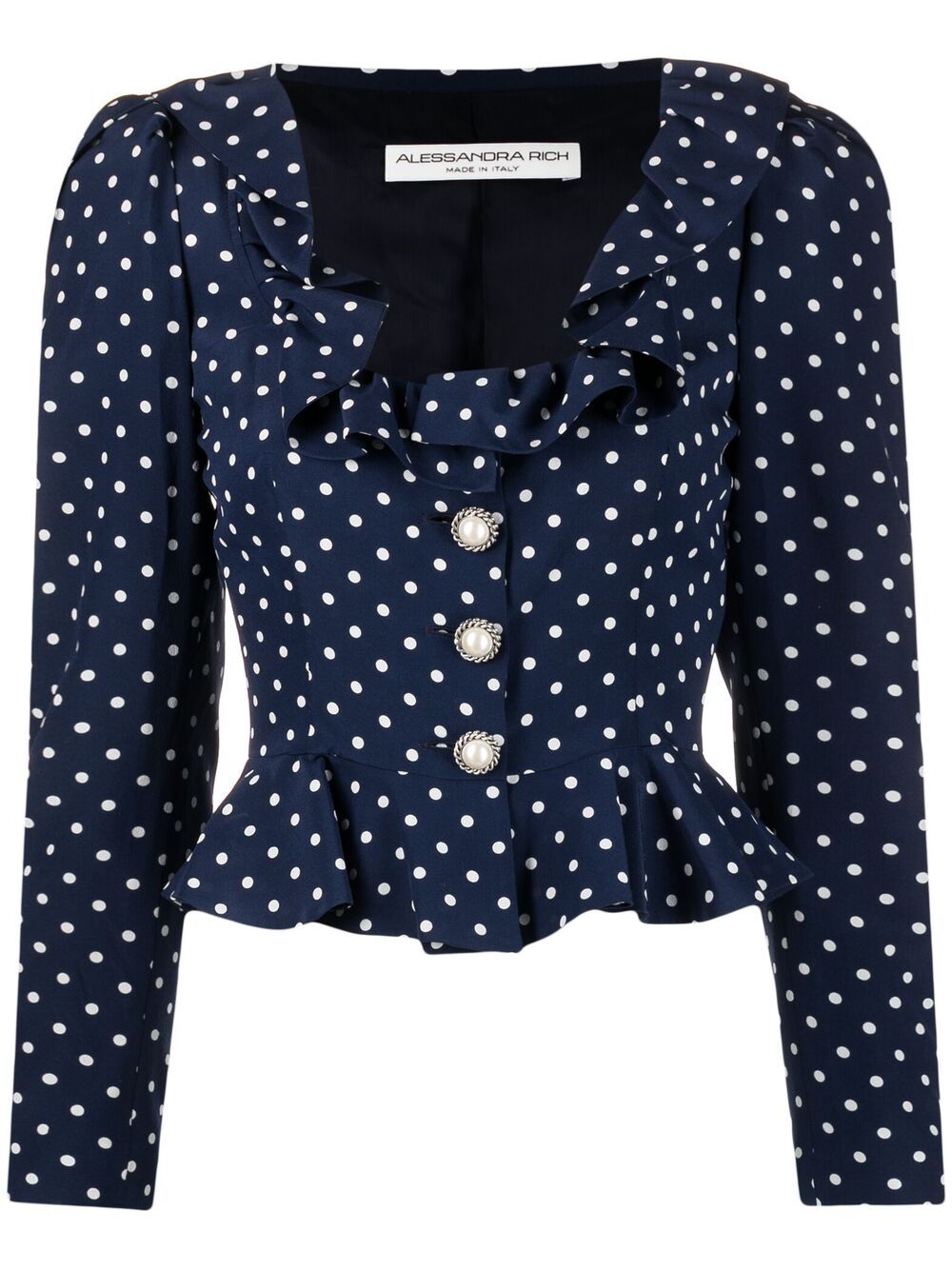 ALESSANDRA RICH POLKA-DOT PRINT BLOUSE