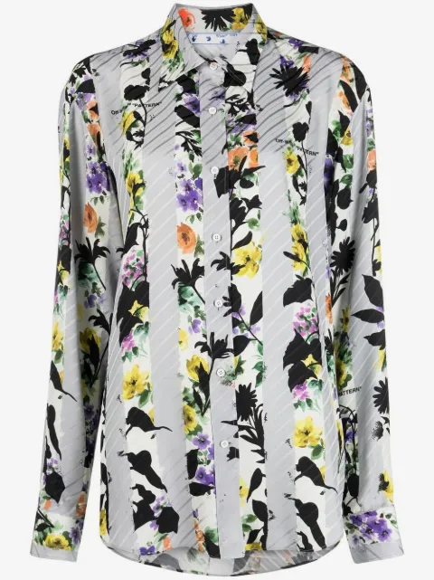 Off-White floral-print long-sleeve shirt