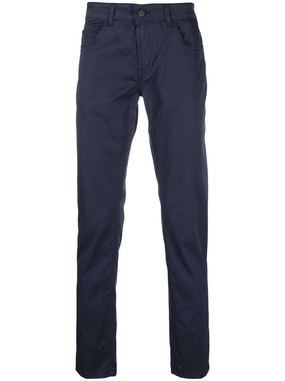 Fay Cropped Slim-cut Trousers In Blue