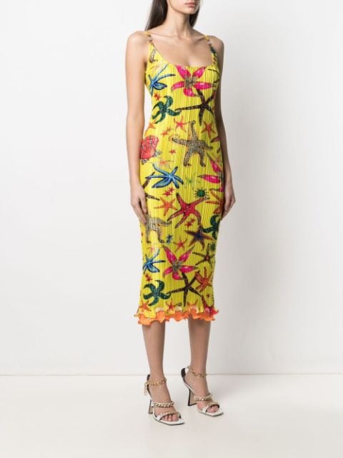 versace yellow starfish dress